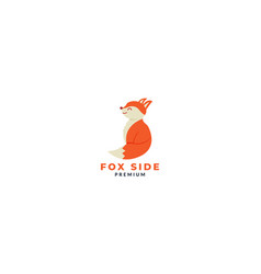 Fox Cute Cartoon Side View Flat Logo Icon