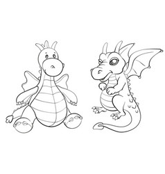 Two Dragons Set Funny Fantasy Characters