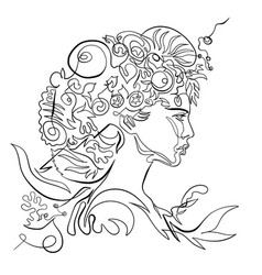 Water Nymph Woman Head With Flowers Corals