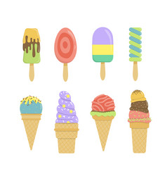 Ice Cream Set Cone Stick Soft Serve Popsicle