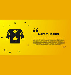 Black Hockey Jersey Icon Isolated On Yellow