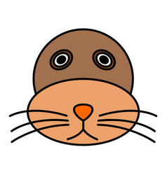 Cute Cartoon Sea Lion Face