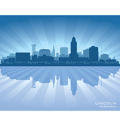 Lincoln Nebraska City Skyline Silhouette