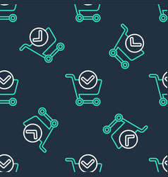 Line Shopping Cart With Check Mark Icon Isolated