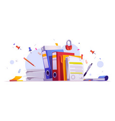 Office Stationery And Documents On Desk Paperwork