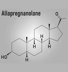 Allopregnanolone Drug Molecule Skeletal Formula