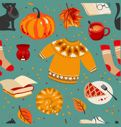 Cute Autumn Things Sweater Pumpkin Tea Cocoa