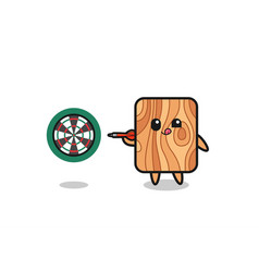 Cute Plank Wood Is Playing Dart