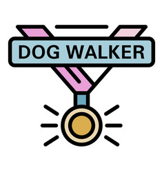 Dog Walker Reward Logo Outline Style