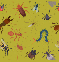 Insects Pattern Ants Flea Roaches Harmful Bugs