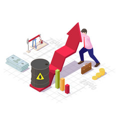 Oil Price Growth Scene With Businessman