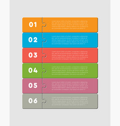 Six Piece Line Infographic Jigsaw Puzzle Process