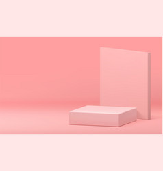 3d Pink Squared Podium Pedestal Mock Up For