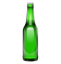 Green Glass Empty Bottle Beer Realistic Mockup