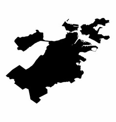 Boston City Silhouette Map