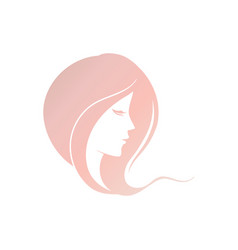 Girl Icon With Long Wavy Hair Pink Gradient Hair