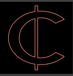 Neon Ghana Cedi Currency Symbol Money Sign Cash