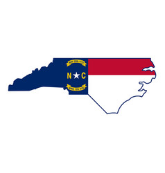 North Carolina Flag In State Shape Icon