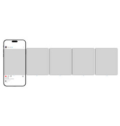 Post Instagram Feed Frame Mockup With Smartphone