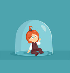 Toddler Child Sitting Under A Dome By