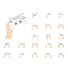 Flat Gamer Hand Holding Joystick Game Controller