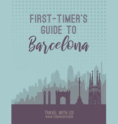 Placard With Famous Barcelona City Scape