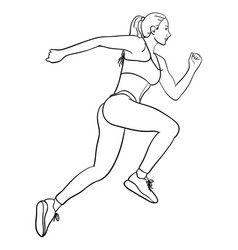 Woman Running Line Art