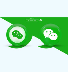 3d Wechat Logo Modern Circle Social Media Icons