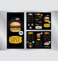 Burger Restaurant Bar Menu Template Flyer