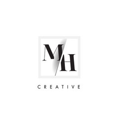 Mh Serif Letter Logo Design With Creative