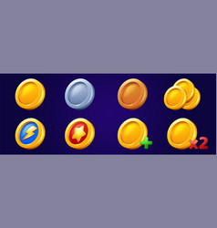 Gold Coins Icons Tokens For Game Ui Interface