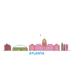 United States Atlanta Line Cityscape Flat