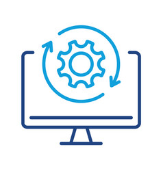 Upgrade Of Software Color Line Icon Computer