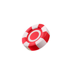 White And Red 3d Chip Token For Poker And Casino