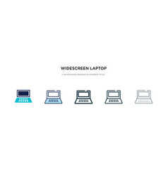 Widescreen Laptop Icon In Different Style Two