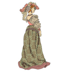 Woman From Nineteenth Century In A Dress