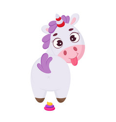 Cute Magical Unicorn With Rainbow Colored Poop