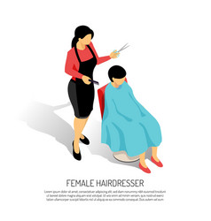 Female Hair Stylist Isometric