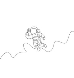 One continuous line drawing fresh delicious Vector Image