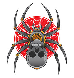 Spider Head And Skull Tattoo