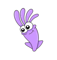 Cute Smiley Face Purple Squid Doodle Icon Image