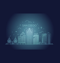 Linear San Diego City Skyline Background