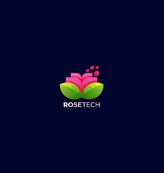 Tech Red Rose Geometry Polygons Business Logo