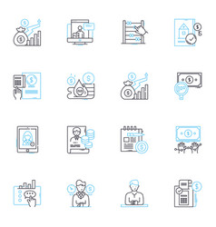 Asset Diversification Linear Icons Set Allocation