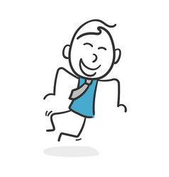 Business Stick Man Jumping For Joy