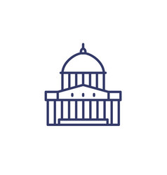 Capitol Building Line Icon On White