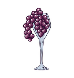 Flat Glass With Grapes