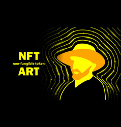 Nft Art Banner With Vincent Van Gogh In A Straw