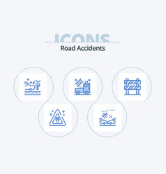 Road Accidents Blue Icon Pack 5 Icon Design Road