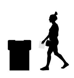 Silhouette Of Voting Woman Election